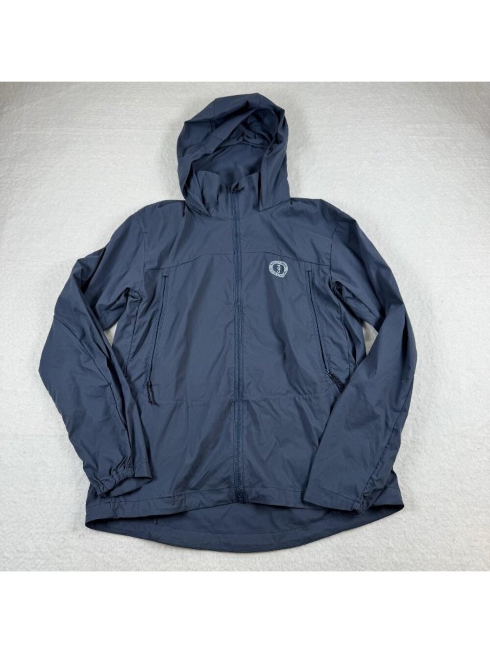 Mustang Survival Jacket Womens Size M Blue Hooded Full Zip Windbreaker Shell